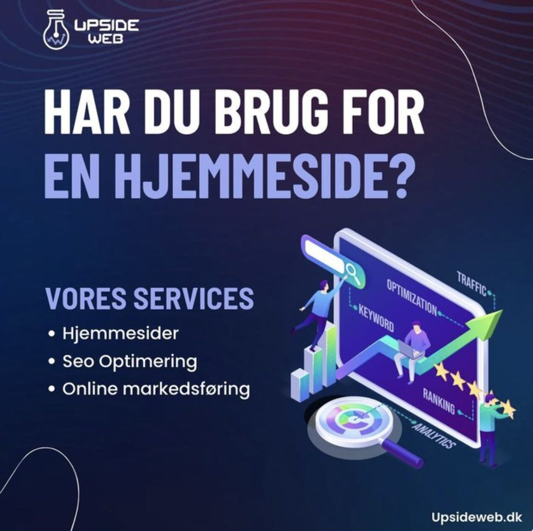 UpsideWeb-præsentation med webudvikling, SEO og digitale services